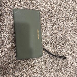 Michael Kors Green Wallet with Wrist Strap